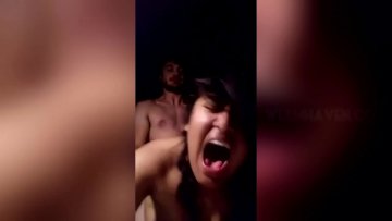 Crazy brunette moans with pleasure when masturbating