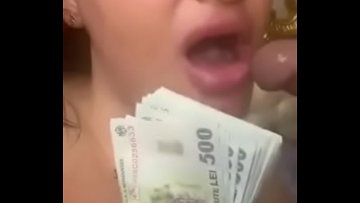 Prostitute from filmed sucking cock money