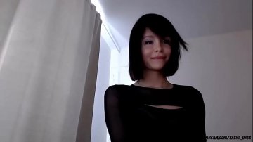 Asian shows naughty breasts