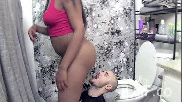 Latina fucked filled with toilet