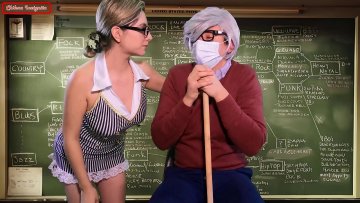 Young Blonde Teacher Seduces Mature Professor